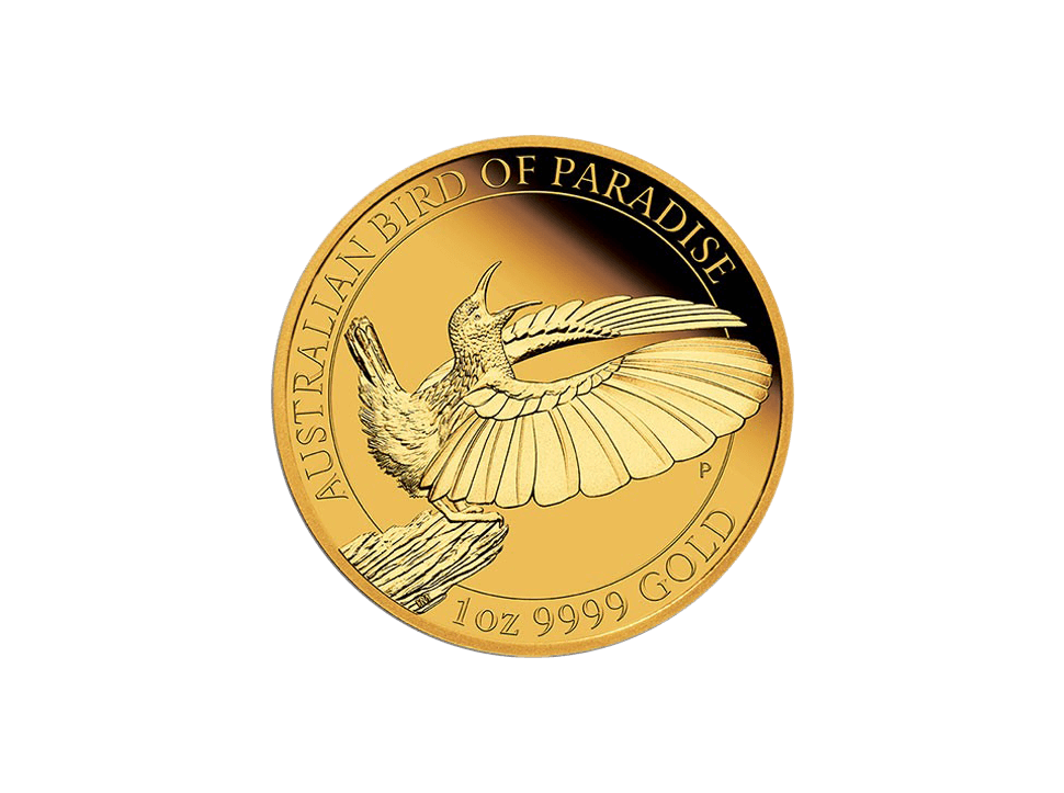 Buy original gold coins Australia 1 oz Birds of Paradise with Bitcoin!