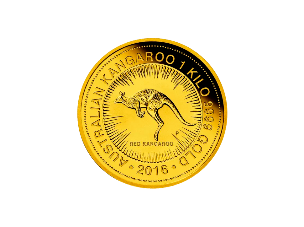 Buy original gold coins 1 kg Gold Australia Kangaroo various vintages with Bitcoin!