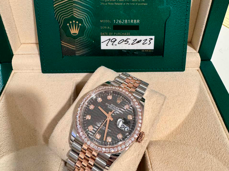 Buy original Rolex Datejust 36 m 126281rbr-0029 with Bitcoin!