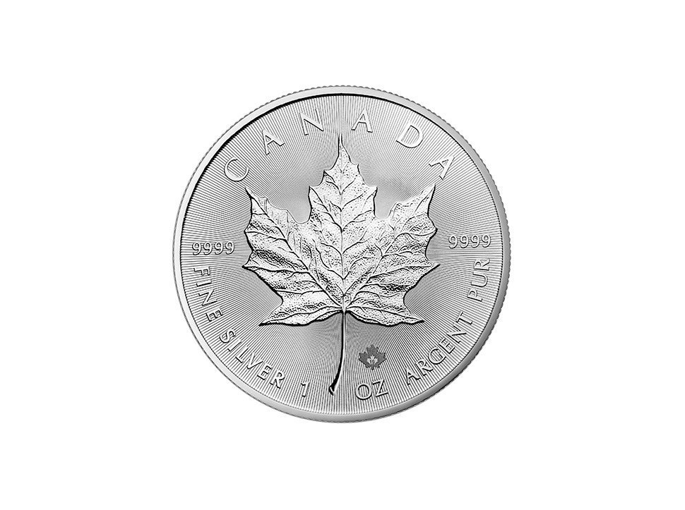 Buy original silver coins 1 oz Canadian Maple Leaf 2019 Silver with Bitcoin!