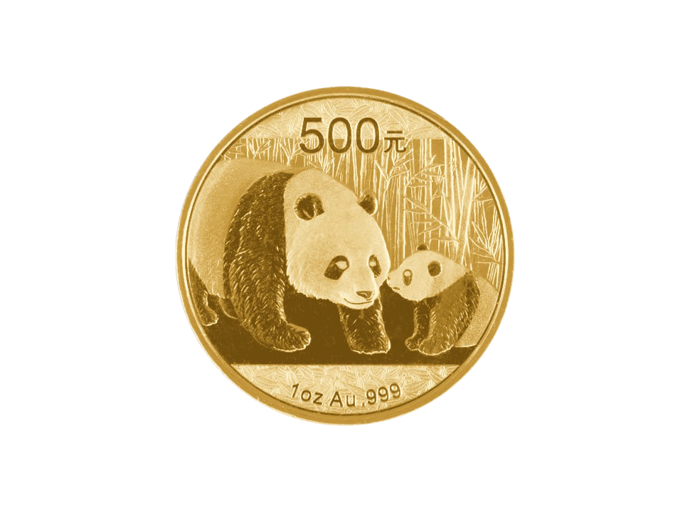 Buy original gold coins China Panda 1 oz Gold with Bitcoin!