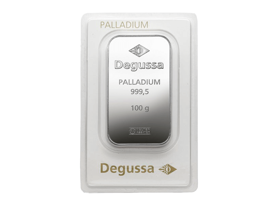  BitDials | Buy original Degussa Palladium Bar (minted) 100 g with Bitcoins!