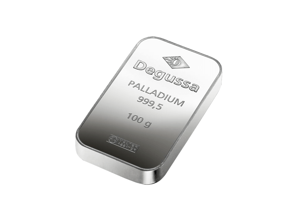  BitDials | Buy original Degussa Palladium Bar (minted) 100 g with Bitcoins!