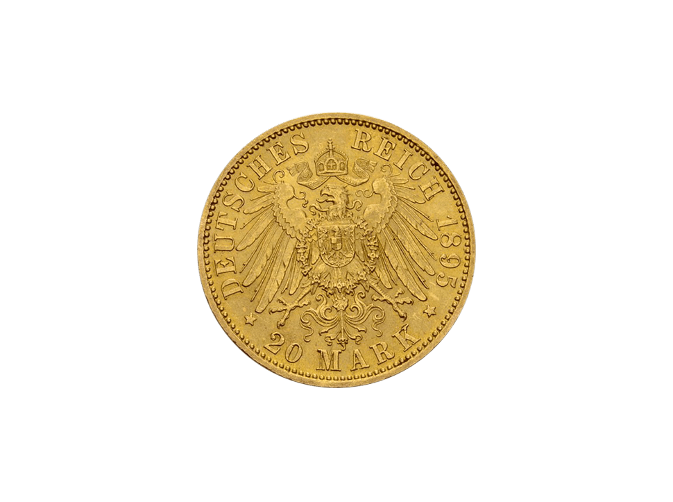 Buy original gold coins Saxe-Coburg and Gotha 20 Mark 1895 Alfred Kaiserreich with Bitcoin!