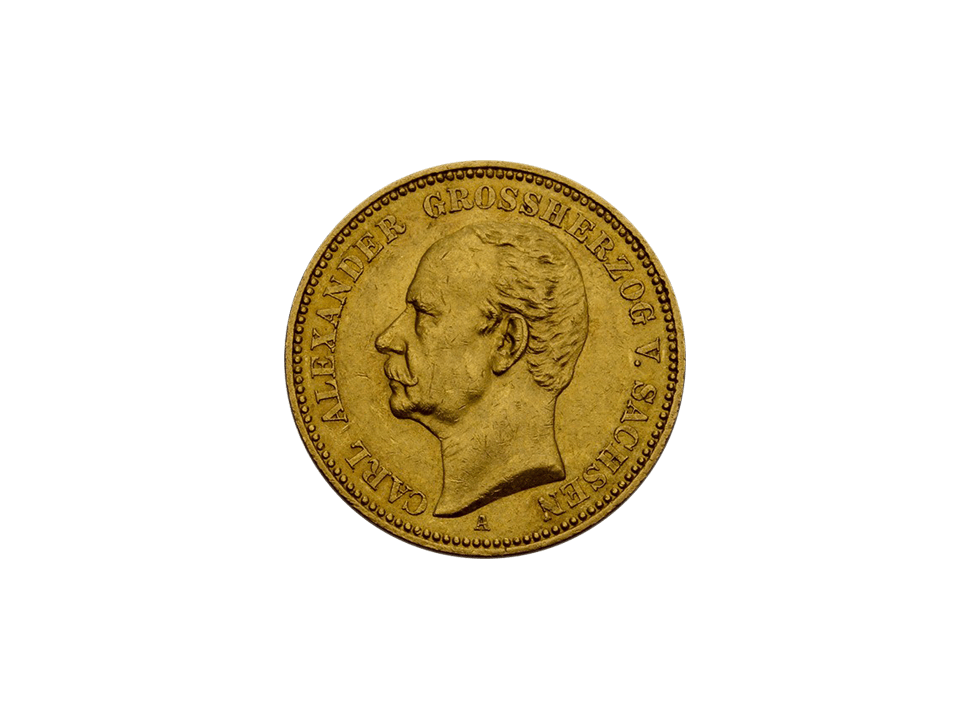 Buy original gold coins Saxony-Weimar-Eisenach 20 Mark 1896 Carl Alexander Empire with Bitcoin!