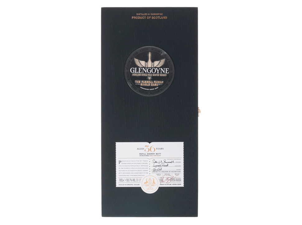 Buy original Whiskey Glengoyne 36 years old Russell Family with Bitcoin!