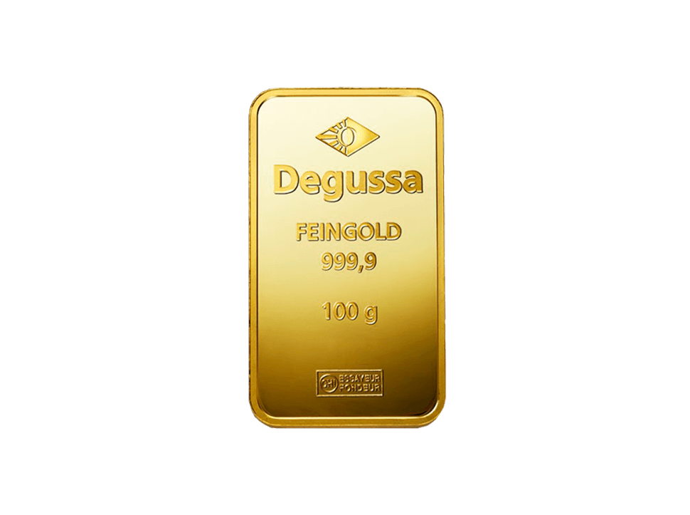  BitDials | Buy original Degussa Gold Bar (minted) 100 g with Bitcoins!