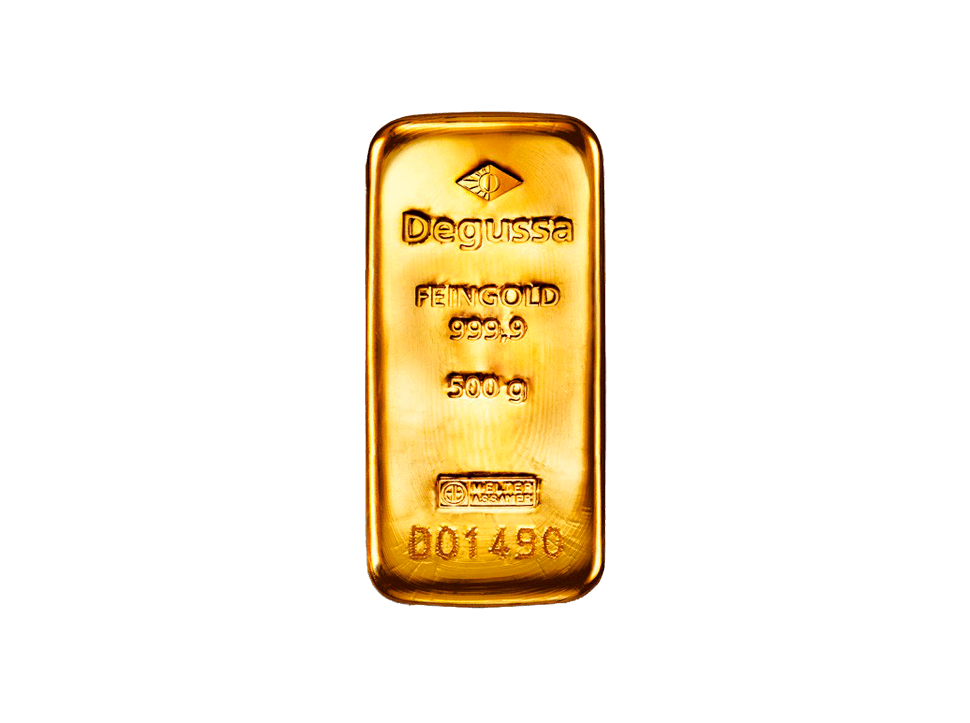  BitDials | Buy original Degussa Gold Bar (casted) 500 g with Bitcoins!