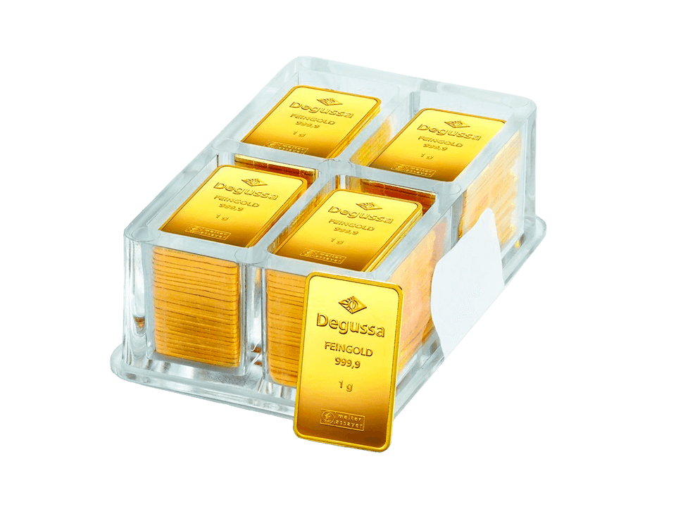  BitDials | Buy original Degussa Gold Bar (minted) 4 x 100 gram with Bitcoins!