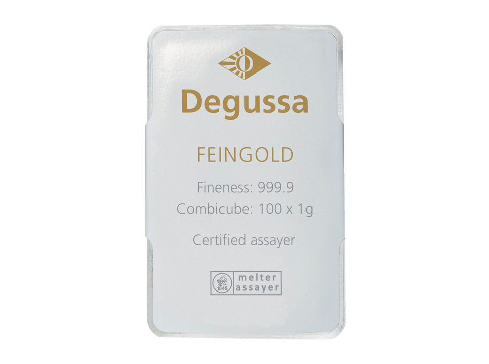  BitDials | Buy original Degussa Gold Bar (minted) 100 x 1 gram single barswith Bitcoins!