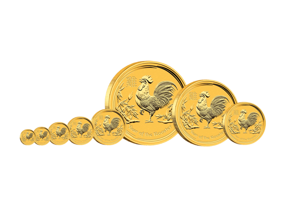 Buy original gold coins 1 kg Gold Lunar Cock 2017 with Bitcoin!