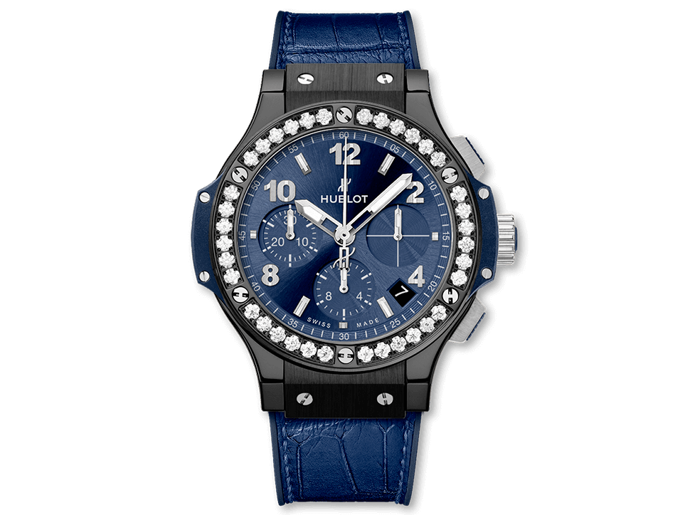 Buy original Hublot Big Bang Ceramic Blie Diamonds 341.CM.7170.LR.1204 with Bitcoins!