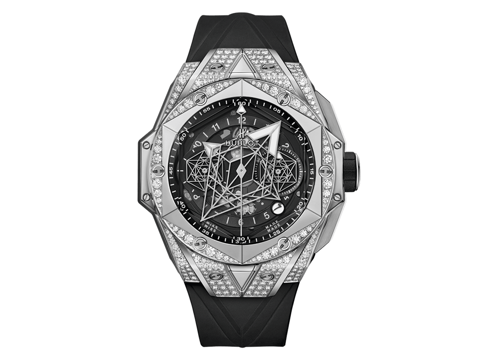 Buy original Hublot BIG BANG SANG BLEU II TITANIUM PAVÉ 418.NX.1107.RX.1604.MXM20 with Bitcoins!.