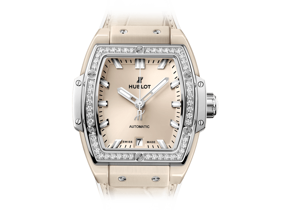 Buy original Hublot Spirit Of Big Bang BEIGE CERAMIC TITANIUM DIAMONDS 665.CZ.891B.LR.1204 with Bitcoins!