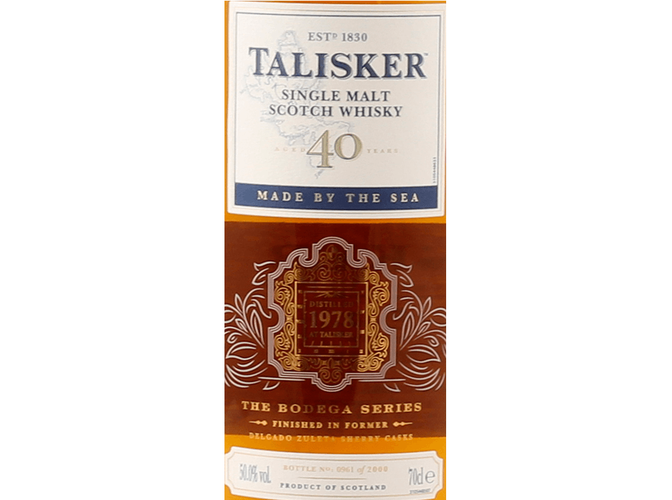 Buy original Whiskey Talisker 1978 40 years Bodega Collection with Bitcoin!