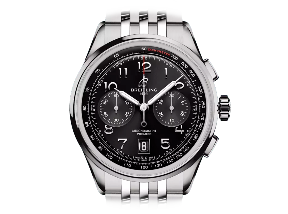 Buy original Breitling Premier B01 Chronograph AB0145221B1A1 with Bitcoin!