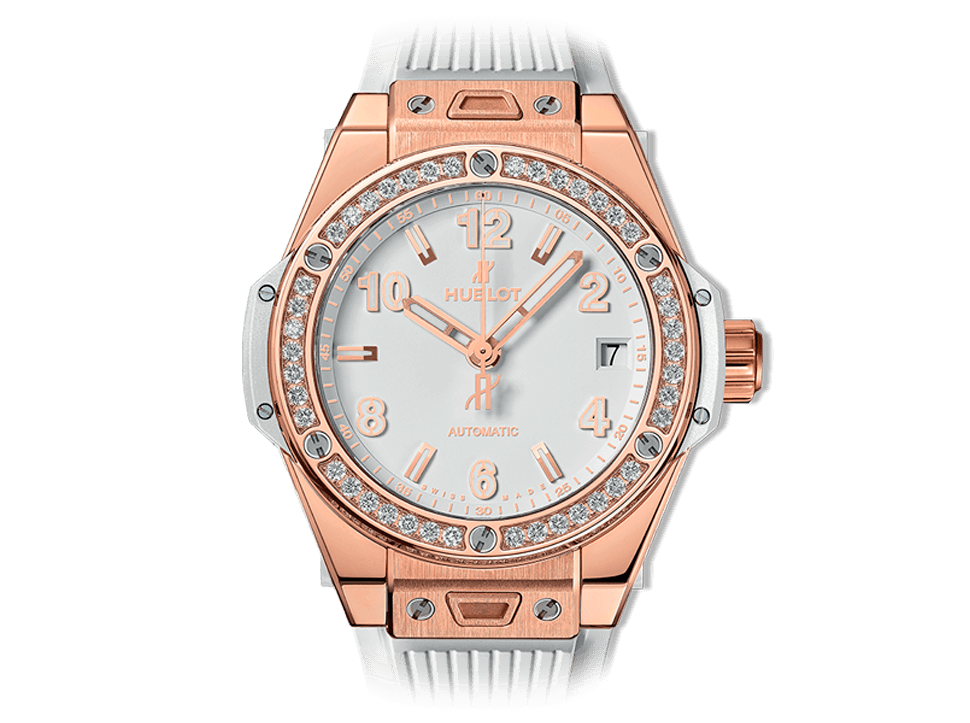 Buy original Hublot Big Bang One Click King Gold White Diamonds with Bitcoins!