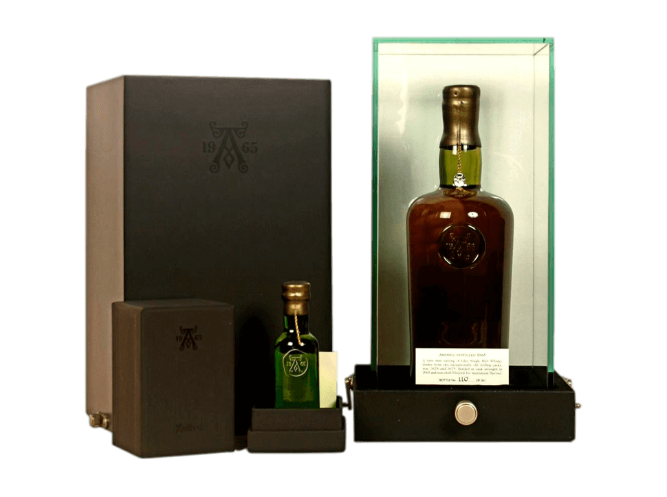 Buy original Whiskey Ardbeg - Islay Single Malt + 5cl Miniature - 1965 39 year old with Bitcoins!