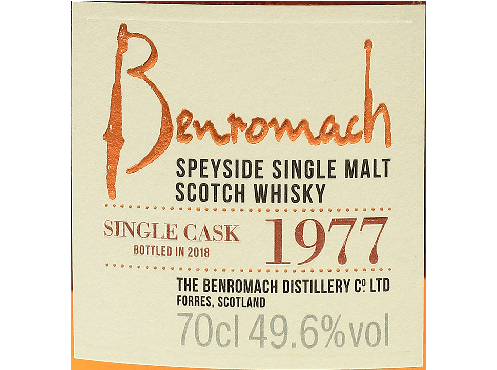 Buy original Whiskey Benromach 1977 Heritage Vintage Single Cask No. 1269 with Bitcoin!