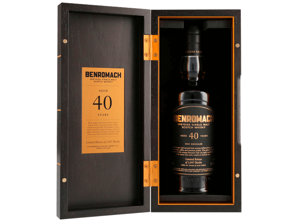 Buy original Whiskey Benromach 40 YO Single Malt with Bitcoin!