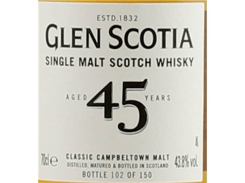 Buy original Whiskey Glen Scotia 45 years with Bitcoin!