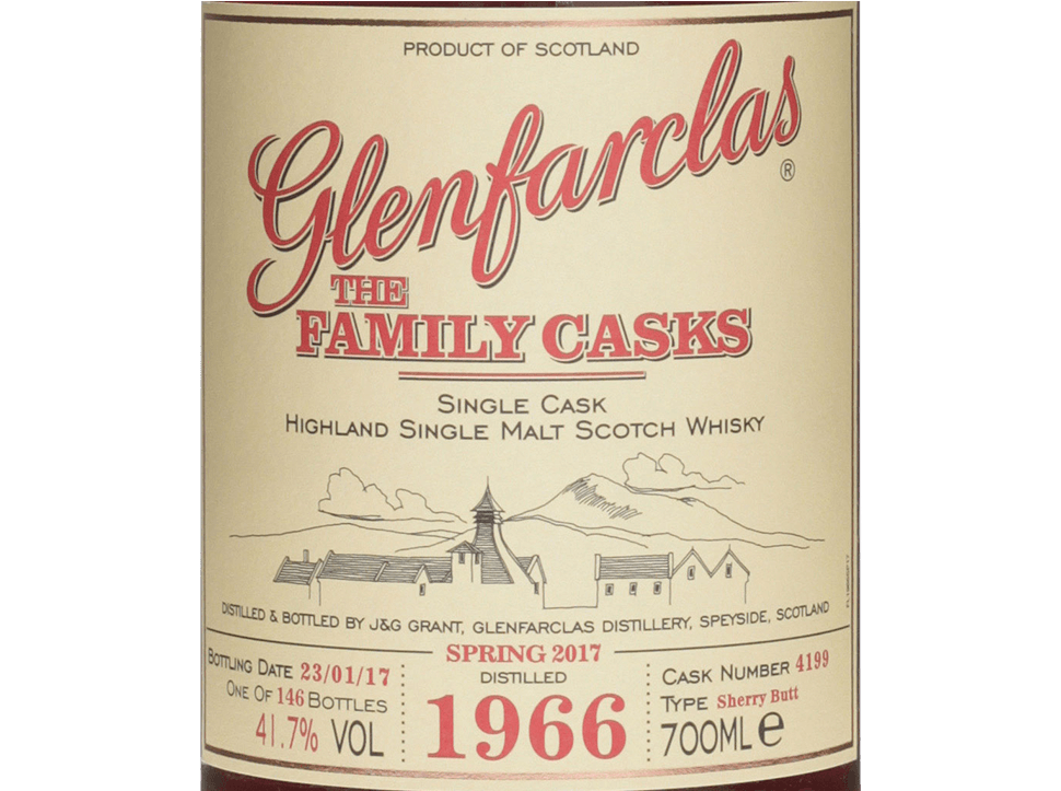 Buy original Whiskey Glenfarclas Vintage 1966 Spring 2017 with Bitcoin!