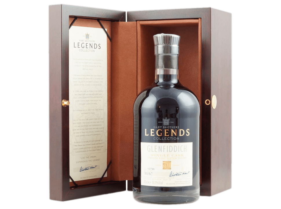 Buy original Whiskey Glenfiddich 50 Years Hart Brothers The Legends  with Bitcoin!