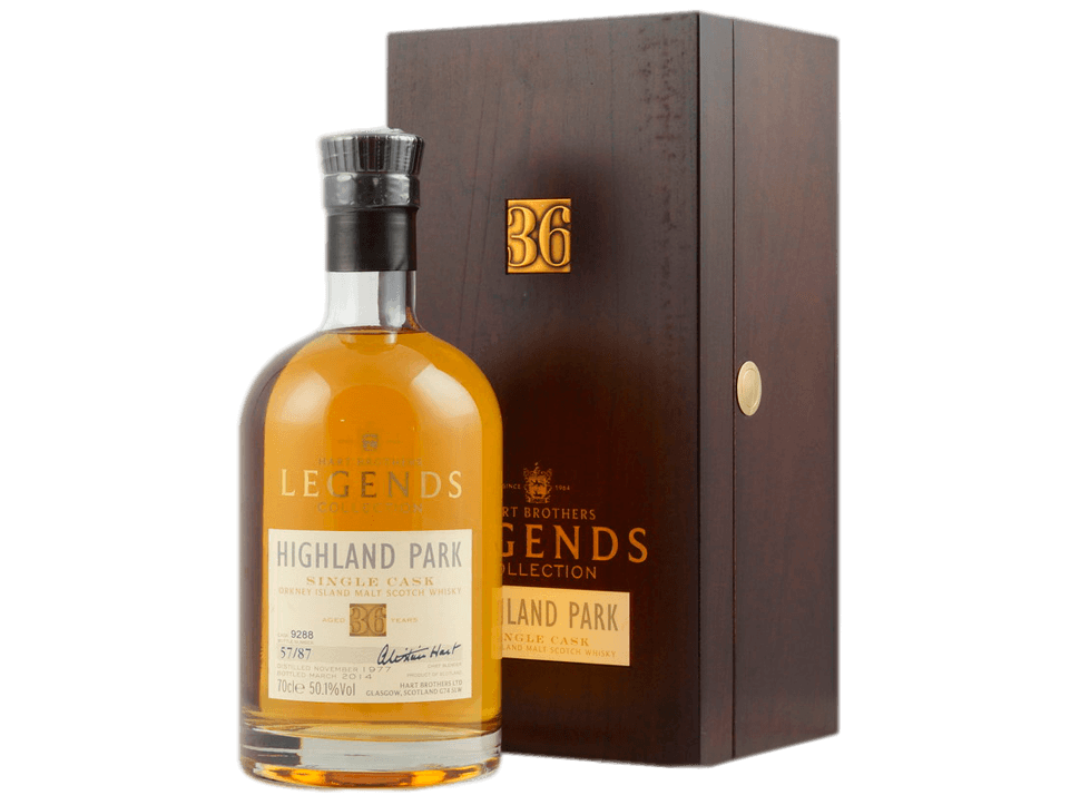 Buy original Whiskey Highland Park 36 Years Hart Brothers The Legends with Bitcoin!