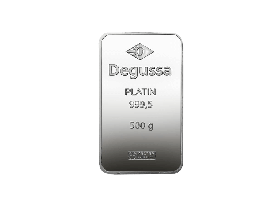  BitDials | Buy original Degussa Platinum Bar (minted) 500 g with Bitcoins!