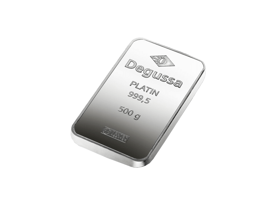  BitDials | Buy original Degussa Platinum Bar (minted) 500 g with Bitcoins!